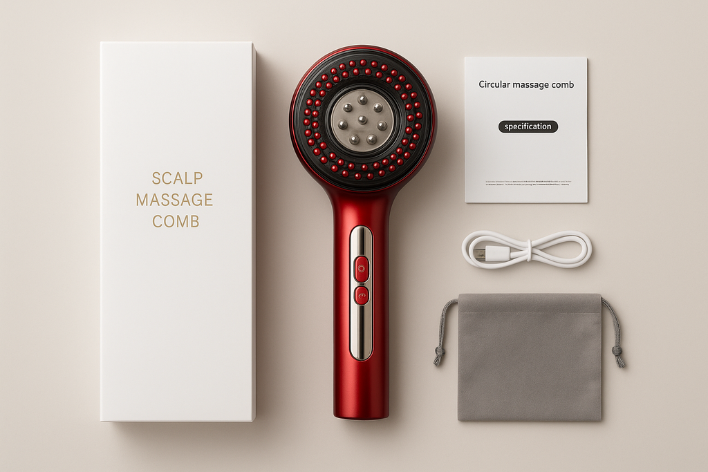 Peigne de massage du cuir chevelu électrique avec thérapie par lumière rouge